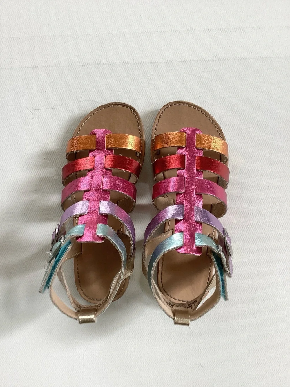 Kelly & Katie Metallic Rainbow Strappy Sandals